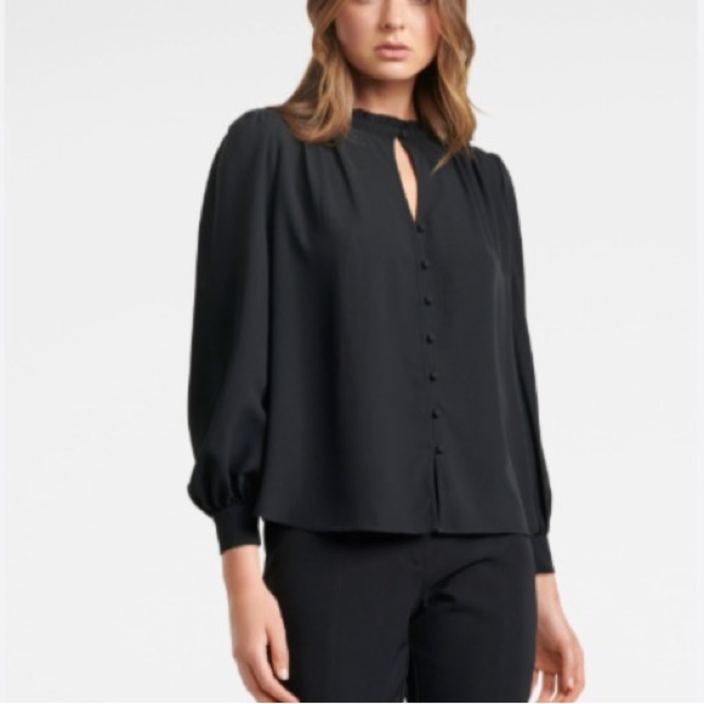 Black Button-down Blouse